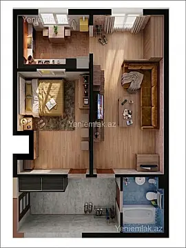 Satılır 2 otaqlı yeni tikili 53 m² — Bakı, Binəqədi 2 otaq 53.00 m²