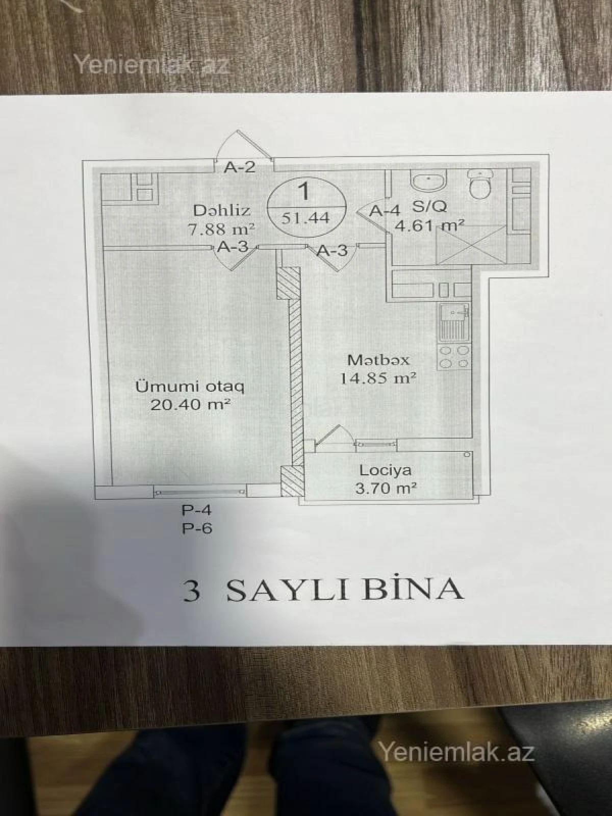 Satılır 2 otaqlı yeni tikili 51.44 m²