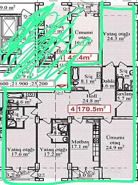 Satılır 4 otaqlı yeni tikili 170 m²