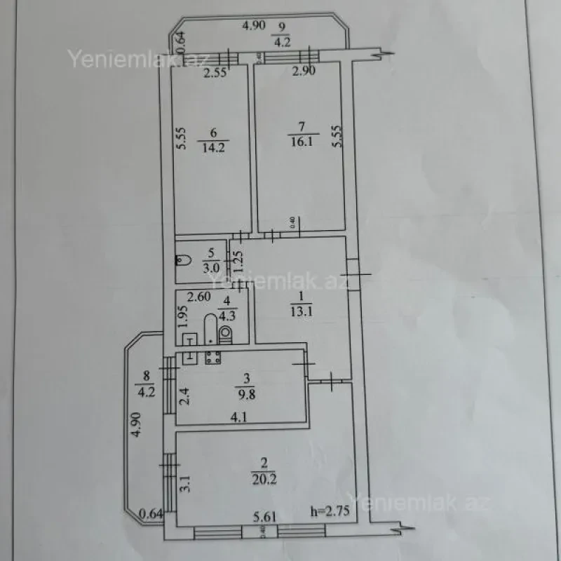 Satılır 3 otaqlı yeni tikili 95 m²