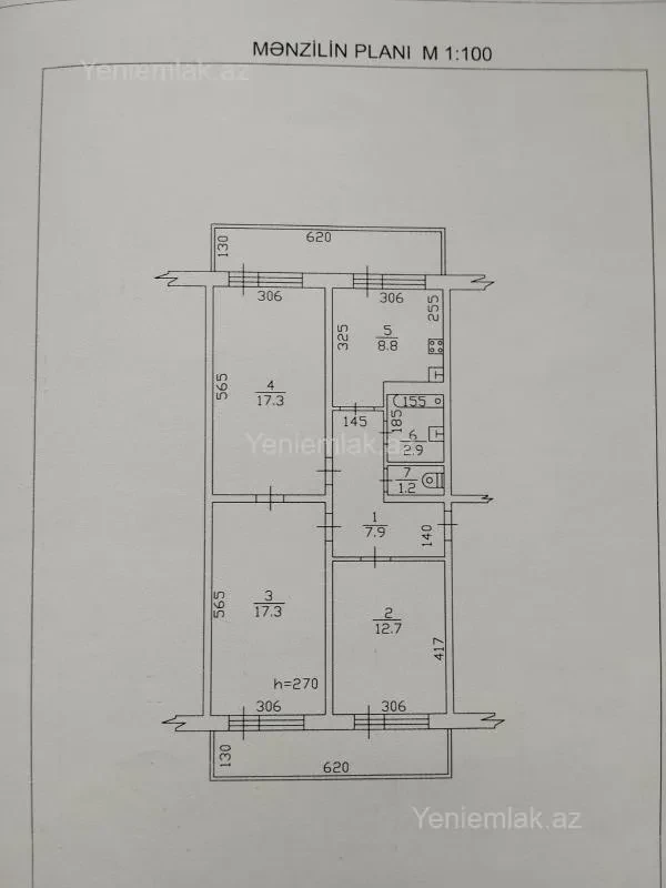 Satılır 3 otaqlı köhnə tikili 78 m²
