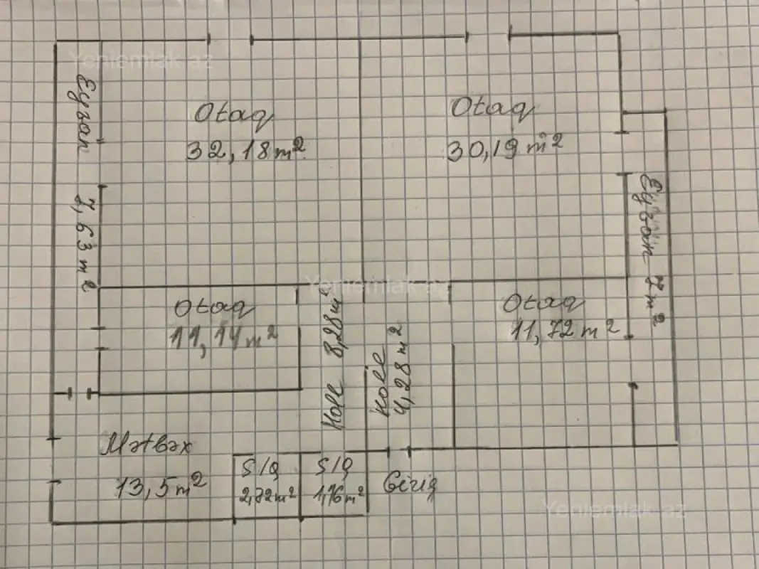 Satılır 4 otaqlı köhnə tikili 130 m²