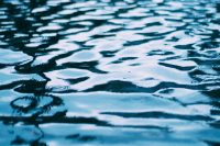 The rippling of a body of water