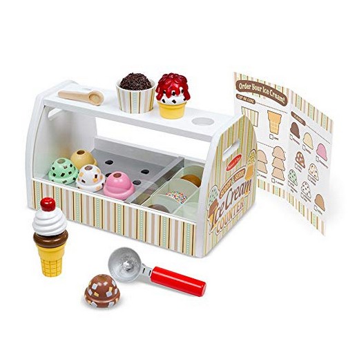 Melissa & Doug Wooden Scoop and Serve Ice Cream Counter 