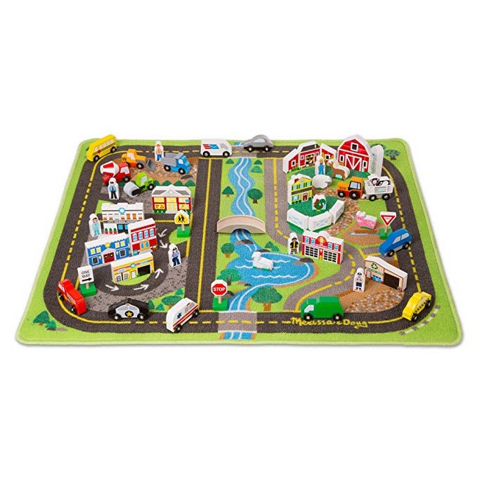 Melissa & Doug Deluxe Activity Road Rug Play Set 