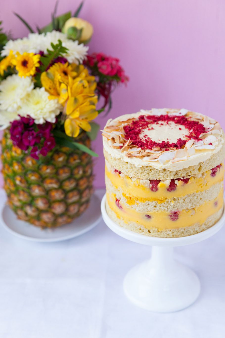 Coconut Passion Fruit Raspberry Layer Cake Everyday Annie