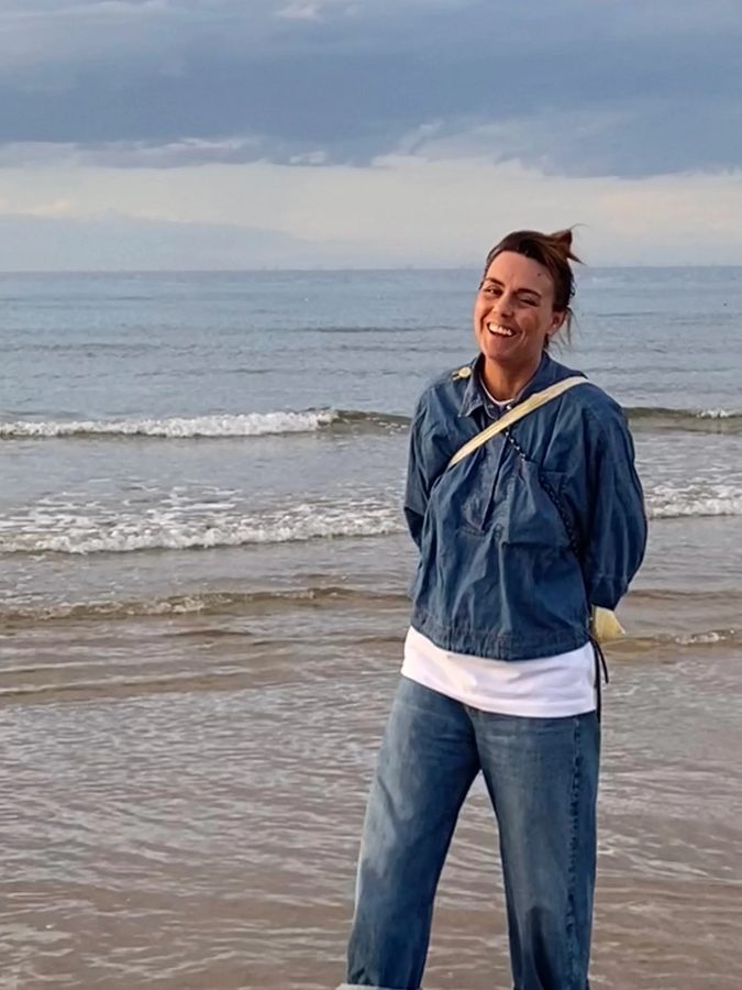 Amy Rich on the beach in North Norfolk