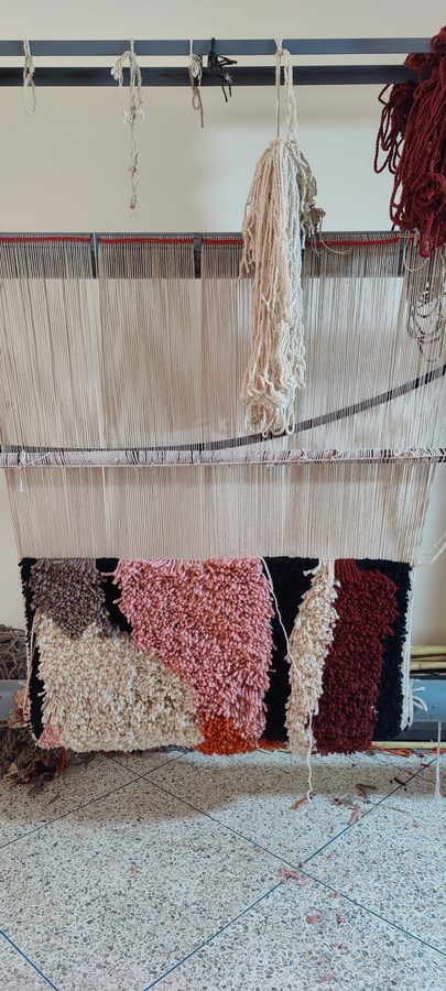 Souk 2 on the loom at Cooperative Nahda
