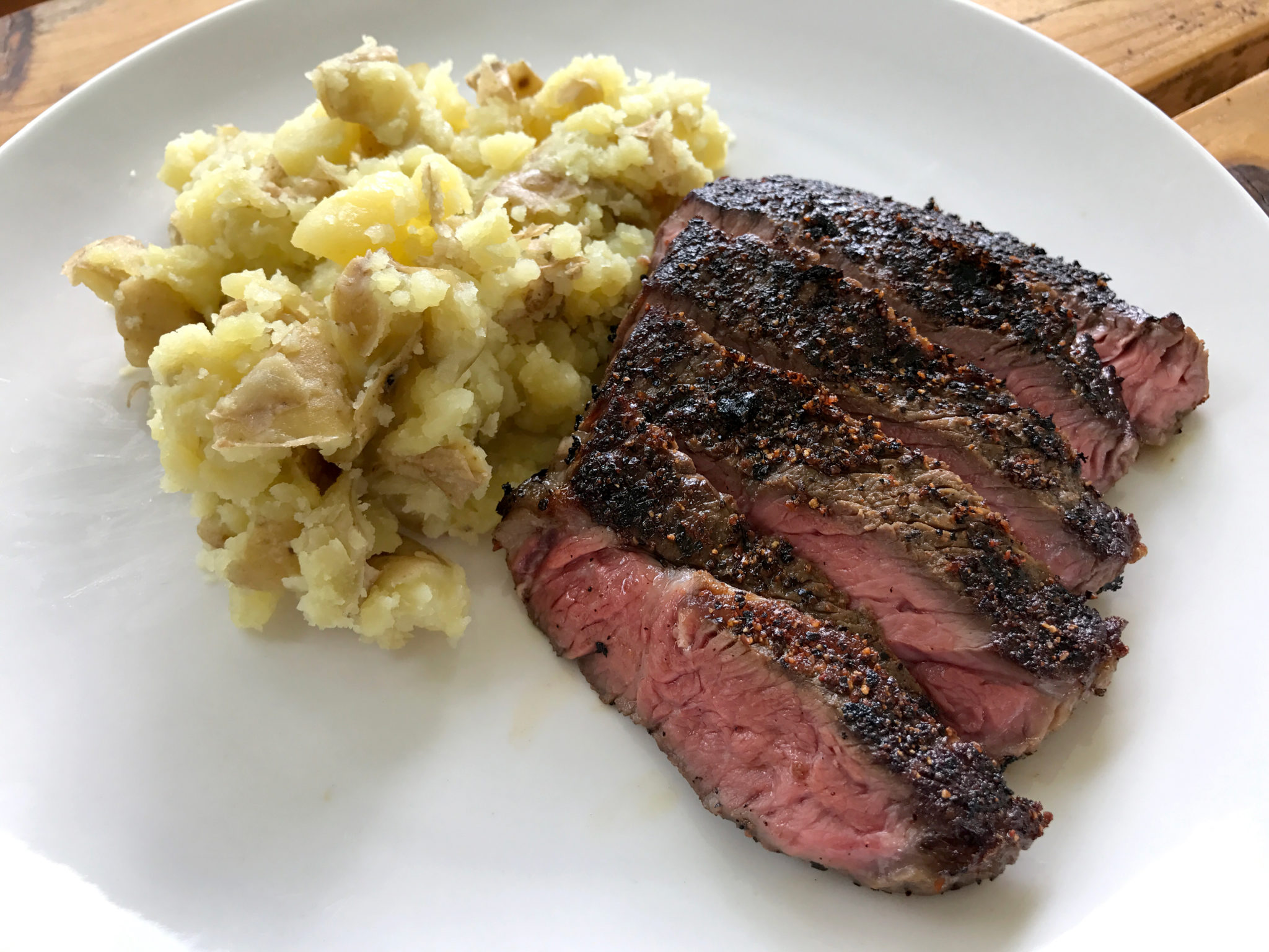 Sous Vide Sirloin Steak with Smashed Yukon Gold Potatoes
