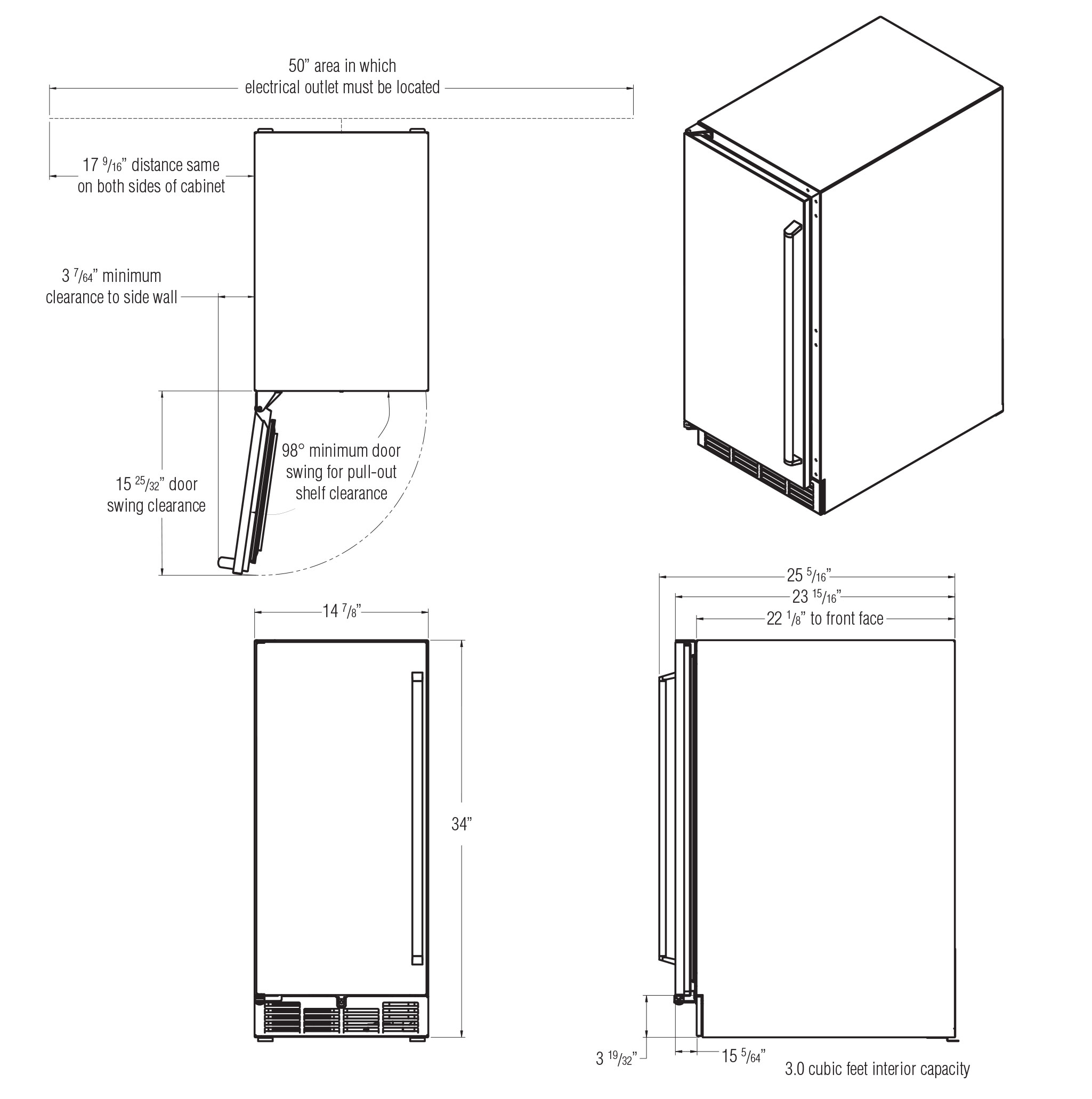 Perlick 15" Signature Series Outdoor Refrigerator Affordable Outdoor