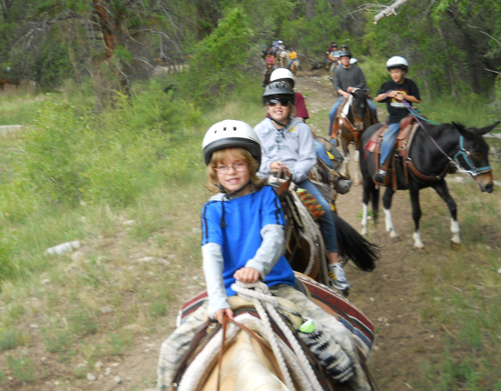 ...and heading back after exploring and playing on horseback.