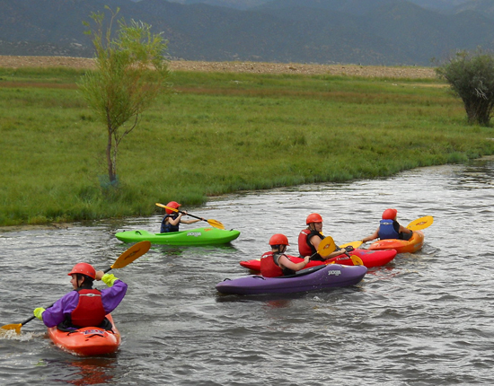 First on flat water and, when they are ready, on appropriate moving water.