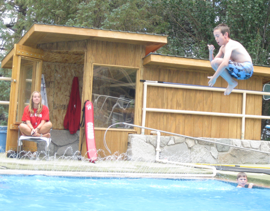 The pool is always warm - 93 degrees - from the hot springs!