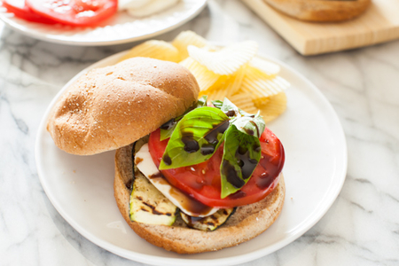 Grilled Zucchini Caprese Sandwich