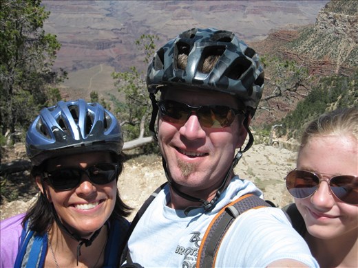 Riding along the South Rim trail