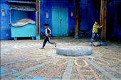 Fun in the Medina:Two children are playing in a square of Chefchaouen's Medina: by 360degrees, Views[408]