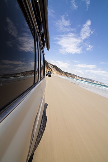 The view bedind us as we hit the sand.