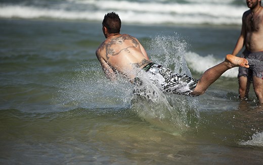 A bit of beach football to enjoy the beautiful day.