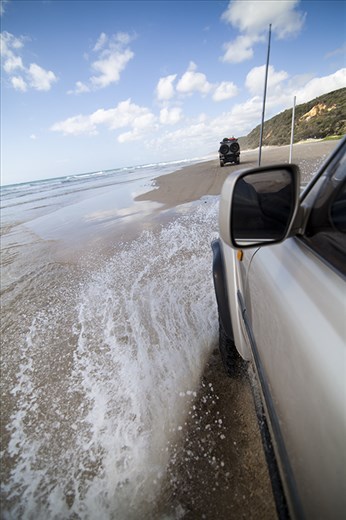 we splash through the water to get to our camp site.
