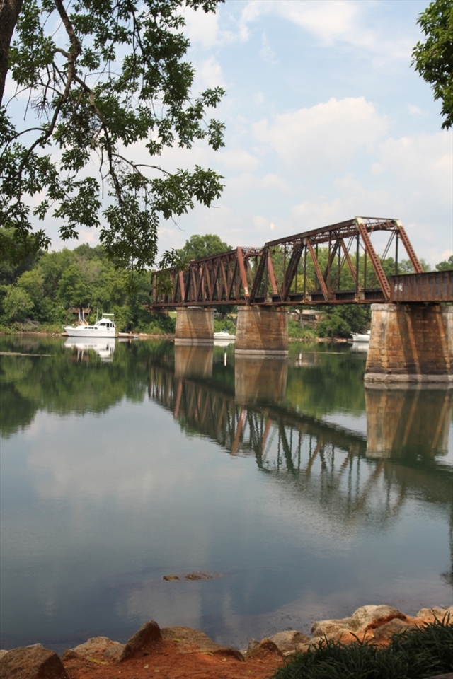 Bridge with boat, augusta georgia