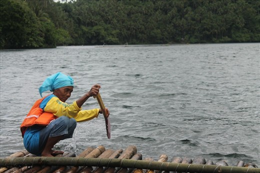 Lake Pandin tourism helps the local old ladies near the area. They are the ones who served as padders for tourists in the manmade boat.

