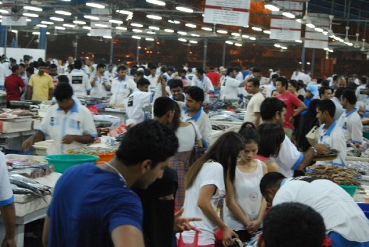 Busy fish market at night...Sam's memories