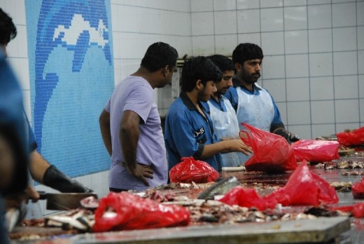 Fish Market: Cleaning Station. Finding out we were sold one bad fish!  