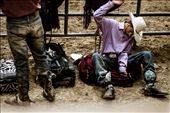 A young hopeful practices his bronc riding technique next to the main arena at the International Indian Finals Rodeo at the Albuquerque State Fair in New Mexico.: by _charlene, Views[1173]