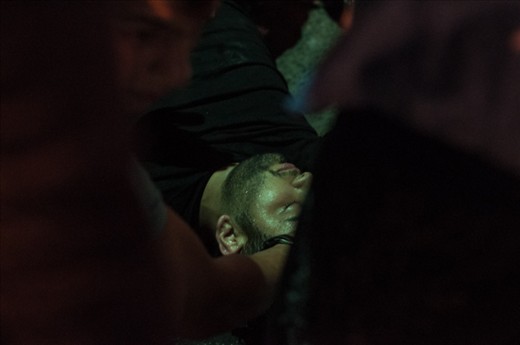 Unconscious man in Taksim Square