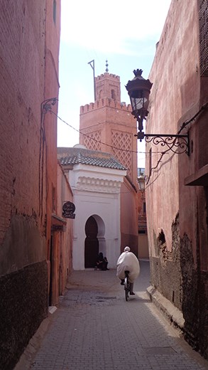 old red clay houses, curvy streets, moroccan clothes.. inside the medina's walls