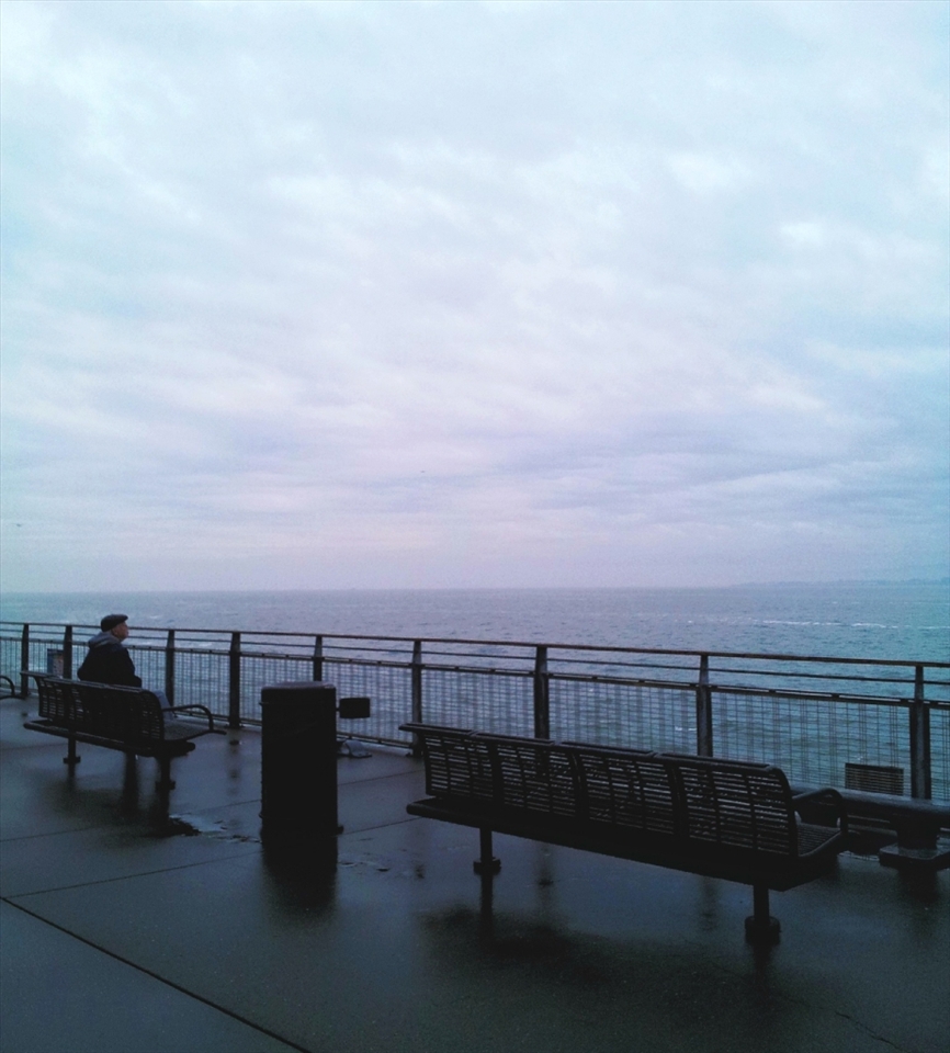 Into the sea we stare, and sometimes the sea stares back.


(Taken with smartphone)