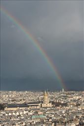 Part way up the Eiffel Tower and a rainbow across Paris: by abby-paradise, Views[235]