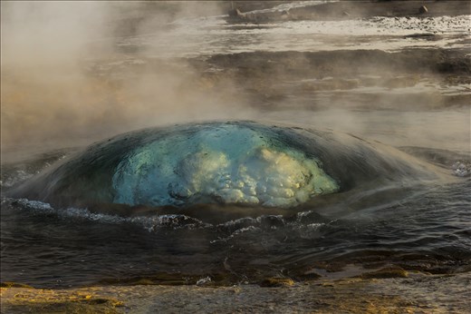 Here I Go Again - The unique moment before every eruption of the Strokkur geysir. On comparing photos with fellow photographers around me it was apparent that no two photos were identical. Each angle captured a different perspective of this fleeting moment that vanished in a blink of an eye.