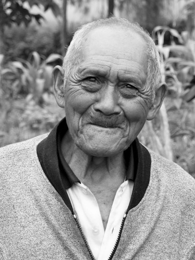 Old man living in the outback of indonesia, living of what nature gives us.