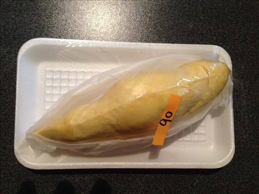 A lobe of durian fruit
