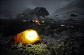 Night and snow fall on the Plaza Argentina basecamp of Mt. Aconcagua where mounatineers acclimatize themselves prior to moving up to the higher camps.: by aconcagua, Views[833]