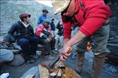 Arrieros feast on a meal of steaks and grilled meat: by aconcagua, Views[402]