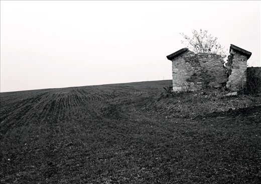 Then in the distance I saw an abandoned house, maybe struck by lightning.