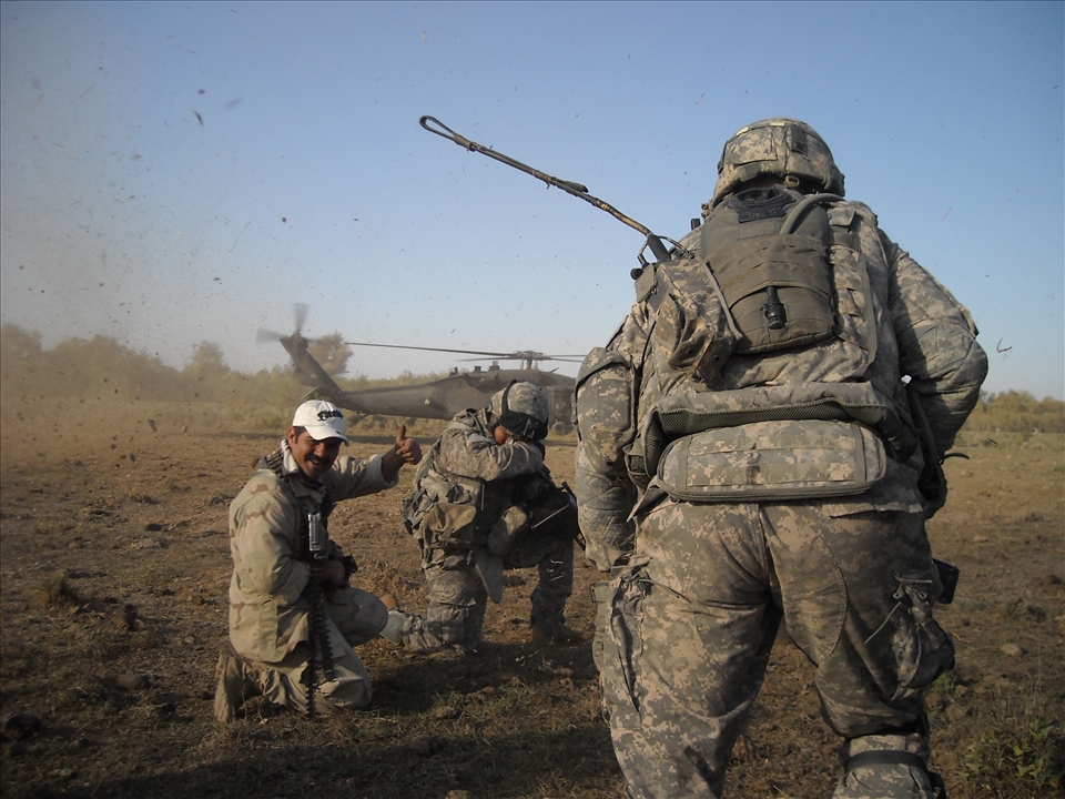 Working with Iraqi Police on the Tigris River. 