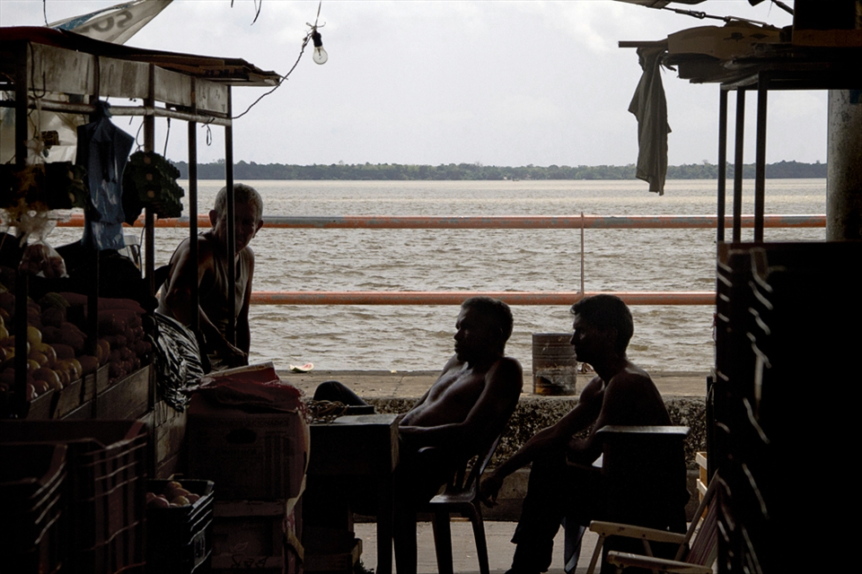 A group of workers relax at Ver-o-Peso, the largest market hall in region.
