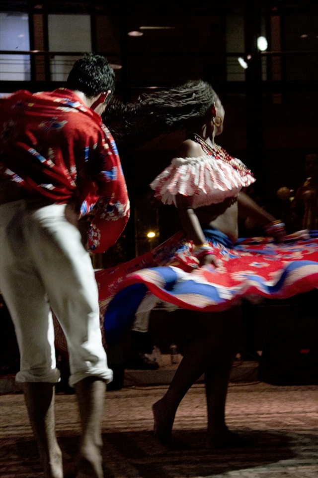 A couple performing Carimbó, a typical and very sensual dance.