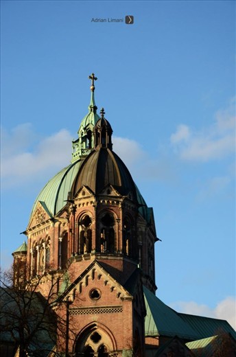 St. Lukas Church a church in Munich near Isar river.