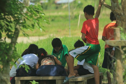 After school, most of the pupils will gather around and play checkers. The boys 