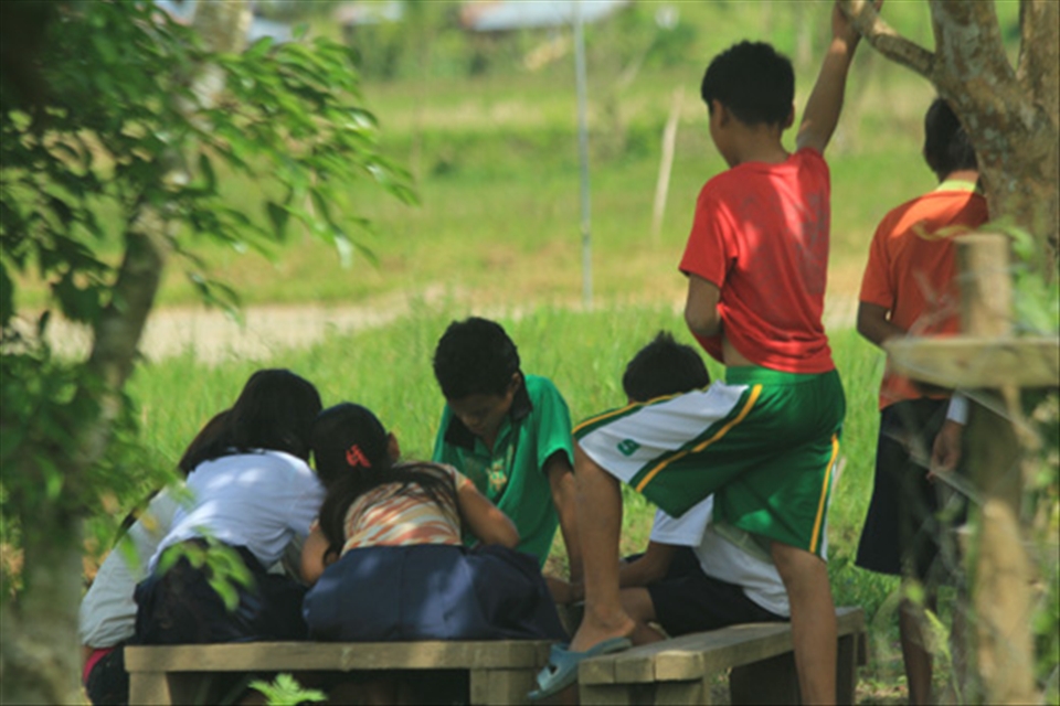 After school, most of the pupils will gather around and play checkers. The boys 
