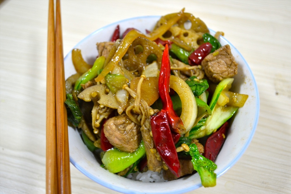 Serve over rice (Don't forget the chopsticks!)