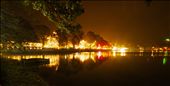 Night view of Kandy Lake. If you follow the white hand rail along the waters edg: by adventurestib, Views[1142]