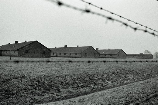 Auschwitz II – Birkenau; known as the ‘Final Solution of the Jewish Question in Europe’. These wooden barns were used to house prisoners before being taken to their fate. They were overcrowded and provided little shelter from the elements.