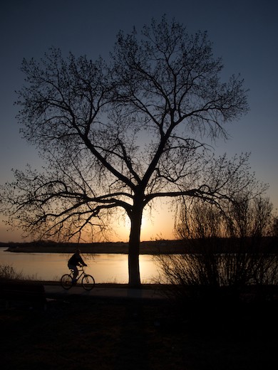 People advance outdoors as the snow retreats in the Spring.
