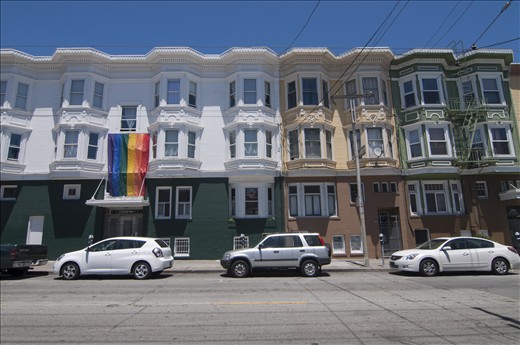 Rainbow on the Victorians. Splashing city icons with colors since the 1960s.