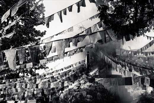 As the wind blows it will take the power from the prayers written on the flags